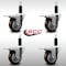 Service Caster 3.5'' SS Maroon Poly Swivel 1-1/8'' Expanding Stem Caster Set Total Lock Brake, 4PK SCC-SSEXTTL20S3514-PPUB-MRN-118-4 - alternate 4